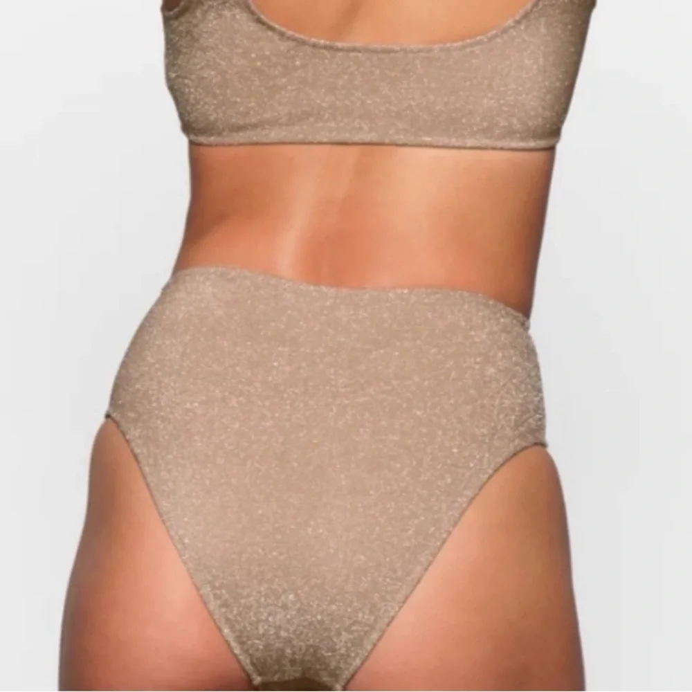 Skims Glitter Swim Mis Waist Bikini Bottoms Sienna Size XXS